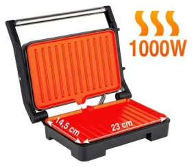 Eldom GK110 nerez, čierna / Kontaktný gril / 1000 W / 225 x 140 mm (GK110)