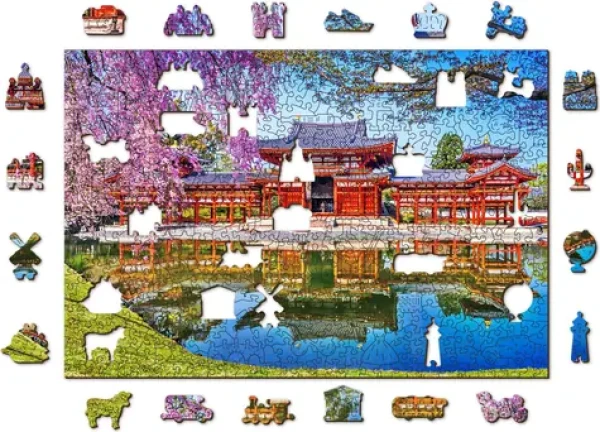 Wooden City Drevené puzzle Chrám Byodo-in, Kjóto, Japonsko