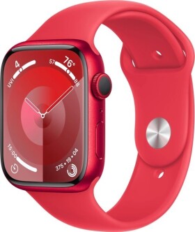 Apple Watch Serie 9 GPS, 45mm Koperta z aluminium z edycji (PRODUCT)RED z paskiem sportowy z edycji (PRODUCT)RED - S/M