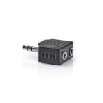 Nedis Stereo audio adaptér jack 3.5mm (M) - 2x jack 3.5mm (F) čierna / poniklované (CAGB22945BK)