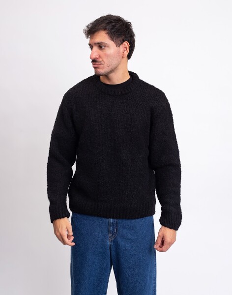 Edwin Dun Textured Sweater Black garment washed M