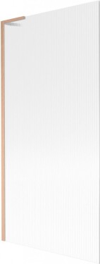 MEXEN/S - Next L vaňová zástena FIX 90 x 150, prúžky, meď kartáčovaná 895-090-000-03-09-65