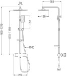 MEXEN/S - CQ54 sprchový stĺp s termostatickou batériou, čierna / chróm 772505495-71