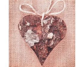 Obraz na plátne Drevené srdce, 28x28 cm%