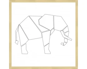 Rámovaný obraz Geometrický slon, 40x40 cm%