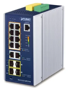 Planet IGS-5225-8P2T4S / Switch priemyselný / L3 / 8x 1Gb PoE 240W / 2x 1Gb SFP / 2x 2,5Gb SFP / -40 až 75 ° C (IGS-5225-8P2T4S)