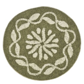 MADAM STOLTZ Kúpeľňová predložka Round Khaki / Off white Ø 60 cm