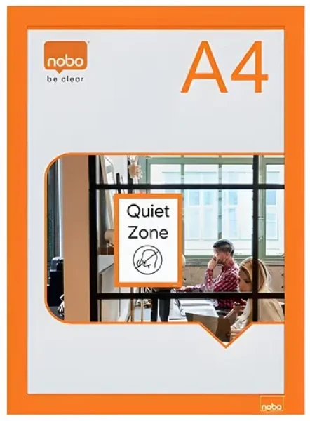 NOBO magnetický rám na plagáty A4 oranžová / Rám na plagáty / Samolepiace, obojstranné / 2 ks (1915695)