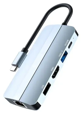 Devia EC704 Leopard Series tmavo šedá / USB-C húb / 9 v 1 (6942297108998)