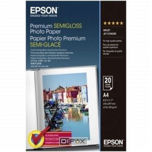 EPSON Paper A4 Premium Semigloss Photo (20 listov) 251g/m2 (C13S041332)