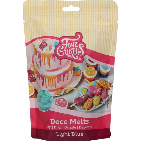 Snadno rozpustná poleva v peckách 250 g svetlo modrá - FunCakes - FunCakes