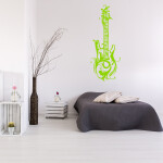 Veselá Stena Samolepka Dizajnová gitara Farba: čierna, Veľkosť: 60 x 22 cm