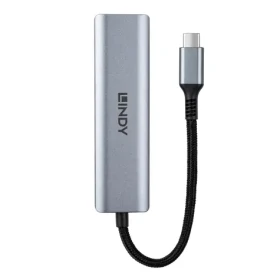 Lindy USB-C sivá / Rozbočovač / 4X USB-C 3.2 Gen 2 / 10 Gbit/s (43414)