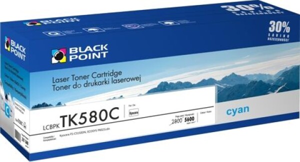 Black Point LCBPKTK580C Cyan Náhradný TK-580 (LCBPKTK580C)