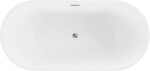 MEXEN/S - Luna vaňa voľne stojaca 160 x 75, biela/čierna, sifón a prepad chróm 52031607575-01