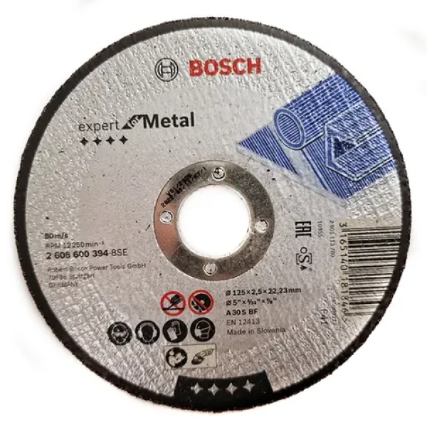 BOSCH 2608600394 / Rezací kotúč na kov / Priemer 125 x 22.23 mm / Šírka rezu 2.5 mm (2608600394)