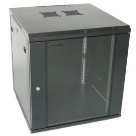 Xtendlan 18U 600x600 / Nástenný rozvádzač / jednodielny, rozložený / sklenené dvere (WS-18U-66-BL-U-P)