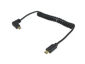 Equip čierna / Kábel USB-C na USB-C / USB 2.0 / 90 ° špirálový / 1 m (128889)