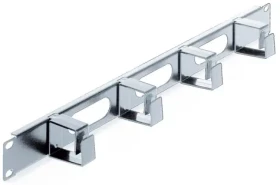 Intellinet šedá / Panel pre správu káblov / 19" / 1U / 4 plastové krúžky (711043)