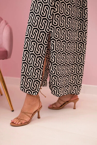 Dámske šaty bez ramienok so šesťuholníkovým vzorom čierne UNI