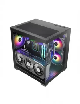 Tacens MARS MC-VIEW3 čierna / Počítačová skriňa / Mini Tower / mATX / Mini-ITX / tvrdené sklo / 3x 120mm ARGB (TACMARS-MCVIEW3)