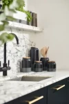 ColeMason Hinxton čierna / Zásobník na kuchynské náčinie / Keramika / 12 cm (H822140)