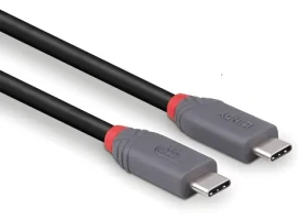 Lindy Anthra Line čierna / USB kábel / USB4 Gen 3x2 / USB-C / 240 W PD / 40 Gbit / s / 0,8 m (36956)