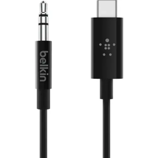 Belkin RockStar kábel USB-C na 3.5mm jack / 0.9m / čierna (F7U079bt03-BLK)