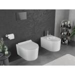 MEXEN/S - Sofia Závesná WC misa Rimless Tornado vrátane sedátka s slow slim, duroplast, biela lesk 30540100T