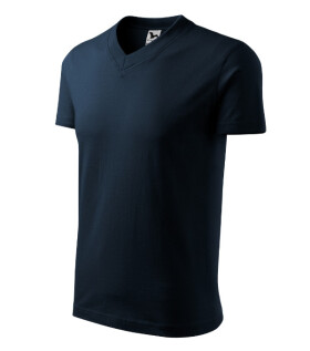 Tričko s výstrihom do V unisex námornícka modrá XL