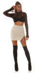 Sexy Highwaist ribbed knitted Miniskirt Einheitsgroesse