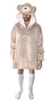 Cozy Noxxiez CH365 Medveď - hrejivá televízna mikinová deka s kapucňou pre teenagerov a dospelých (20-CH365)