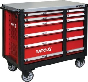 YATO YT-09003 červená / Skrinka dielenská pojazdná 6+6 zásuviek (YT-09003)