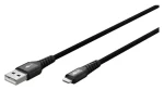 Goobay Lightning - USB-A textilný kábel čierna / Dátový kábel / Kovové konektory / 2 m (74504)