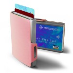 Kožená mini peňaženka Mondraghi Saffiano Pink