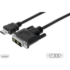 Digitus HDMI / DVI káblový adaptér Zástrčka HDMI-A, DVI-D 18 + 1 pól Zástrčka 3.00 m čierna AK-330300-030-S možno skrutkovať HDMI kábel; AK-330300-030-S