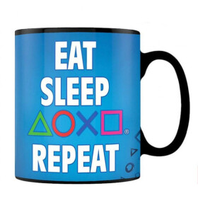 Hrnček Playstation - Eat Sleep Repeat (meniaci sa motív)