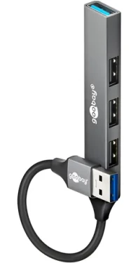 Goobay 74456 svetlo šedá / USB hub / 4 porty USB-A / 5 Gb/s (74456)