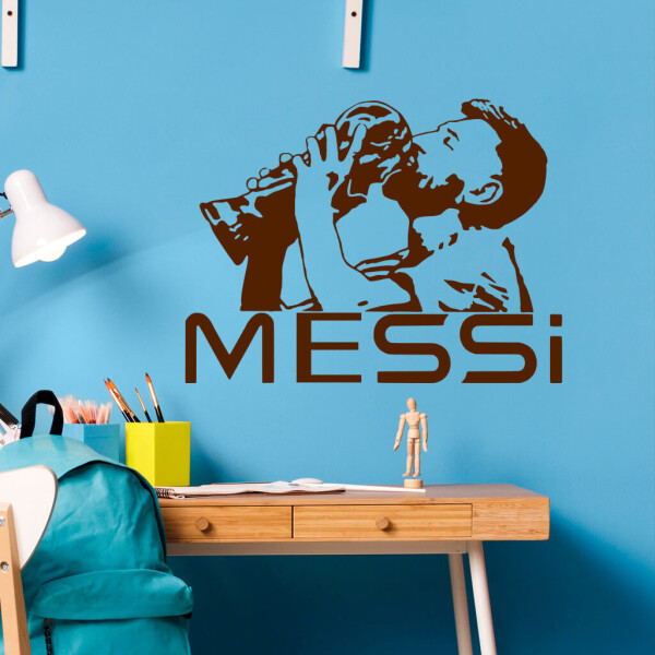 Veselá Stena Samolepka Lionel Messi pohár Farba: hnědá, Veľkosť: 100 x 75 cm