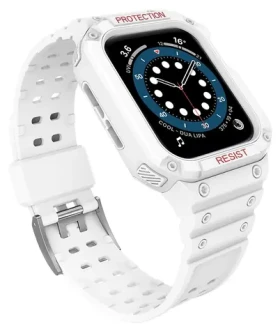 Hurtel Ochranné puzdro s remienkom pre Apple Watch 42/44/45 mm biele / Puzdro s remienkom / 42/44/45 mm