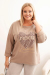 Dámska mikina Plus Size s kapucňou a potlačou, grafitová UNI