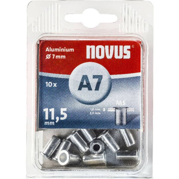 Novus Office 106440800 slepá nitovacie matice (Ø x d) 7 mm x 11.5 mm M5 hliník hliník 10 ks; 106440800