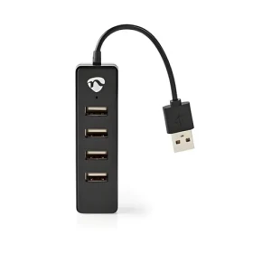 Nedis USB hub / USB hub / 4 porty / USB 2.0 / napájanie z USB (UHUBU2420BK)