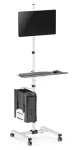 Maclean MC-793 biela / Podlahový vozík pre monitor a PC / na kolieskach (MC-793 W)