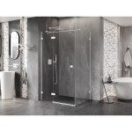 MEXEN/S - Lunar T sprchovací kút dvere krídlové ľavá 120 x 80, transparent, biela 834T-120-080-20-00-L