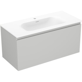 MEXEN/S - Orio kúpeľňová skrinka 100 cm s umývadlom Vela, 1 šuplík, sivá mat/biela mat 91A10-10047-1-BF62-W23M01