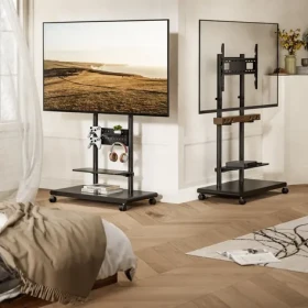 50-90" Equip Mobilný stojan pre TV čierna / Stojan pre TV / nosnosť 60 kg / VESA do 600x400 / výškovo nastaviteľný (650635)