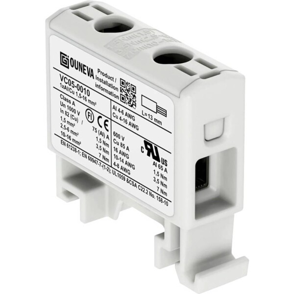 Ouneva Group VC05-0010 blok rozvádzača skrutkovací sivá 1 ks; VC05-0010
