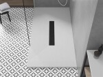 MEXEN/S - Toro obdĺžniková sprchová vanička SMC 150 x 70, biela, mriežka čierna 43107015-B