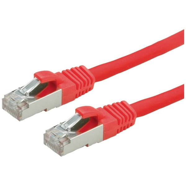 Value 21.99.1261 RJ45 sieťové káble, prepojovacie káble CAT 6 S/FTP 5.00 m červená (jasná) dvojžilový tienený, bez halogénov, samozhášavý 1 ks; 21.99.1261